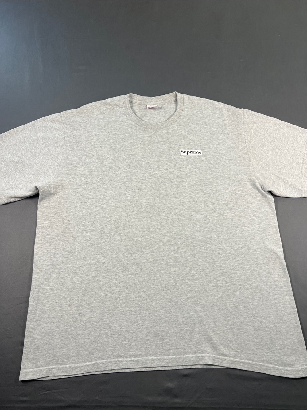 Supreme Gray Small Chest Logo Short Sleeve Tee - Picture 6 of 10